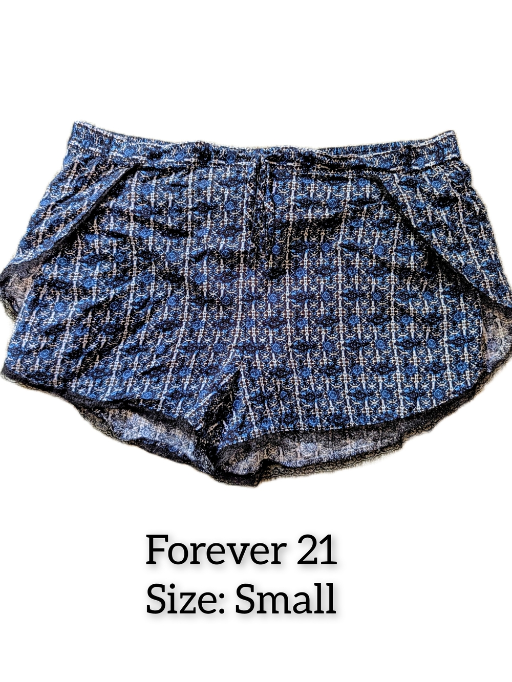 Forever 21 Blue Printed Women’s Shorts - Small